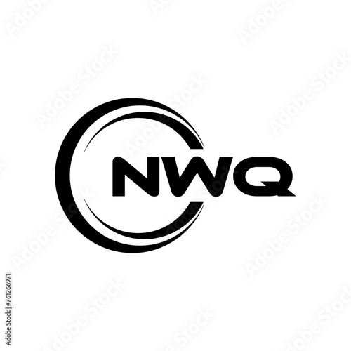 NWQ letter logo design with white background in illustrator, cube logo, vector logo, modern alphabet font overlap style. calligraphy designs for logo, Poster, Invitation, etc.