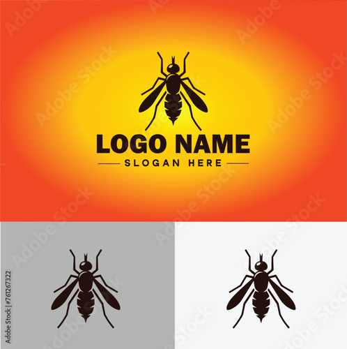 gnat logo vector art icon graphics for business brand icon mosquito logo template