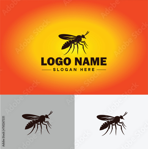 gnat logo vector art icon graphics for business brand icon mosquito logo template
