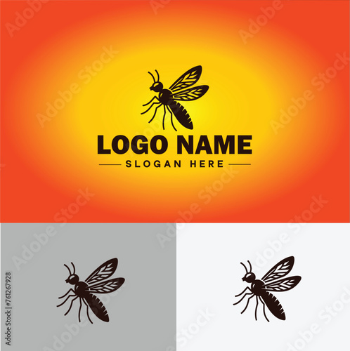 gnat logo vector art icon graphics for business brand icon mosquito logo template