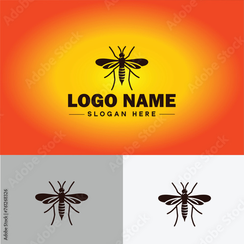 gnat logo vector art icon graphics for business brand icon mosquito logo template