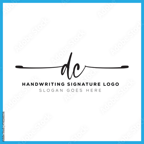 DC initials Handwriting signature logo. DC Hand drawn Calligraphy lettering Vector. DC letter real estate, beauty, photography letter logo design.