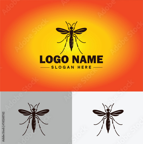 gnat logo vector art icon graphics for business brand icon mosquito logo template