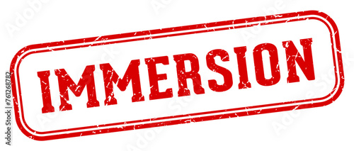 immersion stamp. immersion rectangular stamp on white background