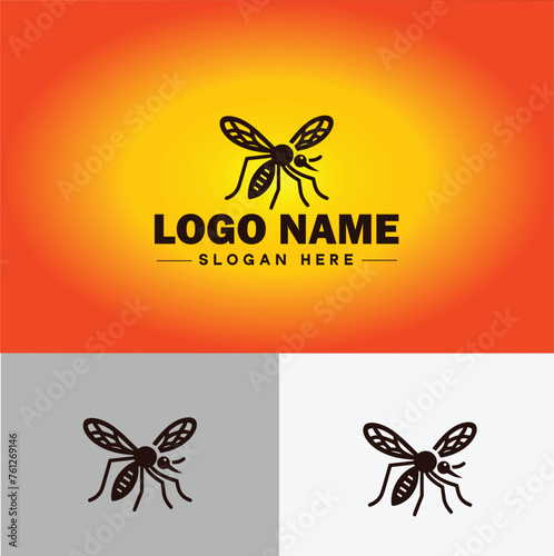 gnat logo vector art icon graphics for business brand icon mosquito logo template