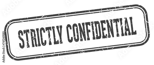 strictly confidential stamp. strictly confidential rectangular stamp on white background