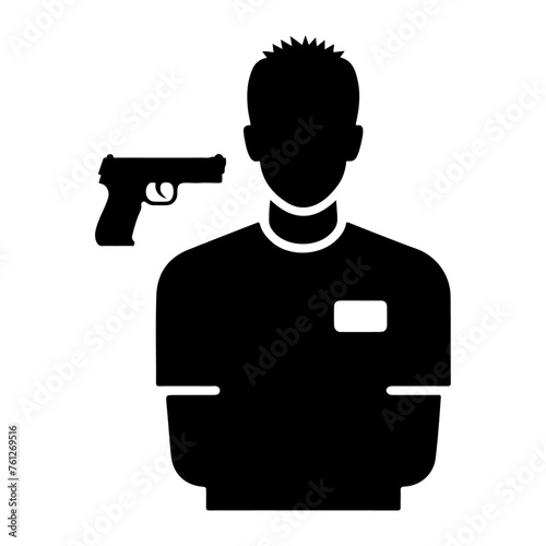 minimal and simple prisoner. Male criminal arrested. Killer man in jail. Jailhouse inmate. Jail uniform black vector silhouette