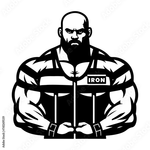 minimal and simple prisoner. Male criminal arrested. Killer man in jail. Jailhouse inmate. Jail uniform black vector silhouette