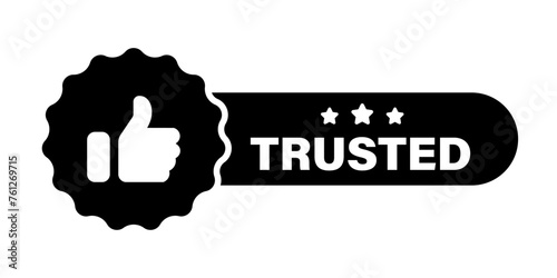 Trusted icon symbol inscription basic simple design