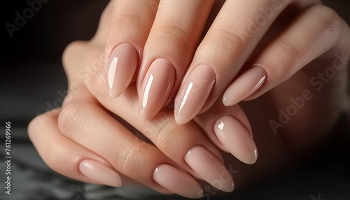 Perfect Nude Almond Shaped Manicure photo