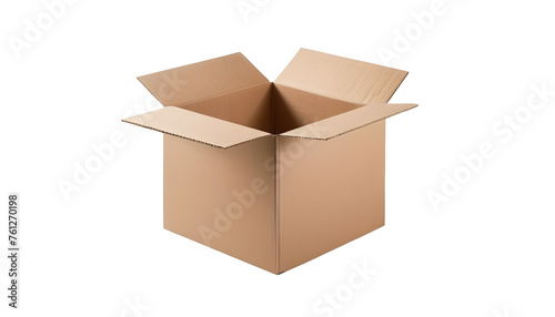 open cardboard box package box cutout on isolated transparent background  © Muhammad