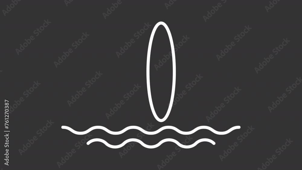 Animated jumping dolphin white icon. Diving fish line animation. Aquatic attraction. Amusement entertainment. Isolated illustration on dark background. Transition alpha video. Motion graphic Animated jumping dolphin white icon. Diving fish line animation. Aquatic attraction. Amusement entertainment. Isolated illustration on dark background. Transition alpha video. Motion graphic