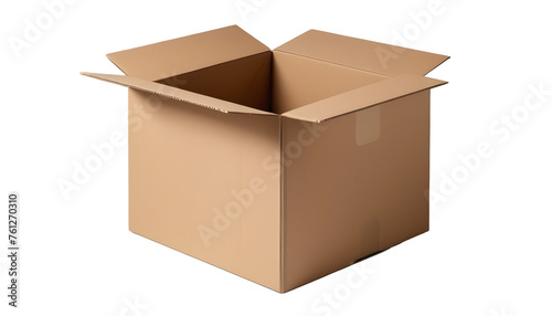 open cardboard box package box cutout on isolated transparent background  © Muhammad