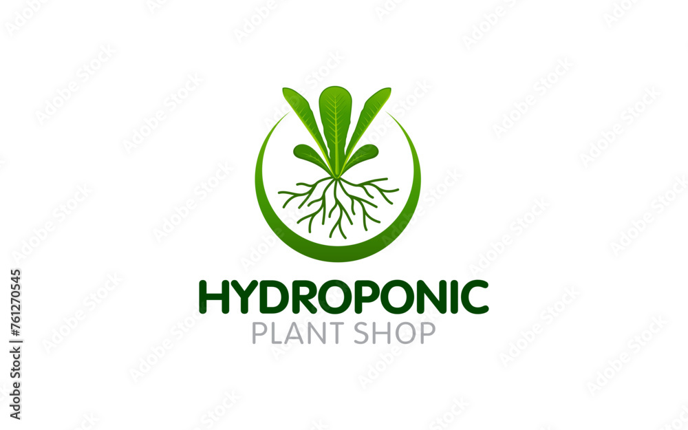 Illustration vector graphic of modern hydroponic farm with natural green leaf concept logo design Illustration vector graphic of modern hydroponic farm with natural green leaf concept logo design