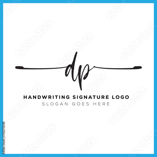 DP initials Handwriting signature logo. DP Hand drawn Calligraphy lettering Vector. DP letter real estate, beauty, photography letter logo design. photo