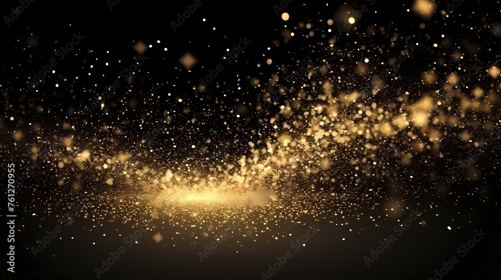 Abstract image of golden powder splash Abstract image of golden powder splash