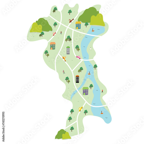 city map for any kind of digital info graphics and print publication.
