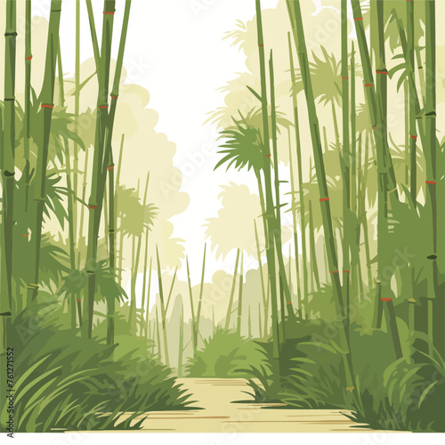 Fototapeta Naklejka Na Ścianę i Meble -  A serene bamboo forest illustration with its slende