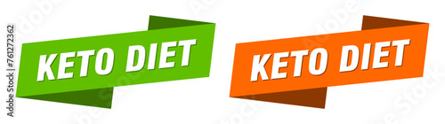 keto diet banner. keto diet ribbon label sign set