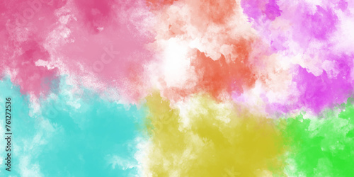 Fototapeta Naklejka Na Ścianę i Meble -  A beautiful sky filled with colorful clouds. Suitable for various design projects. Abstract powder splatted background. Colorful powder explosion on white background. 