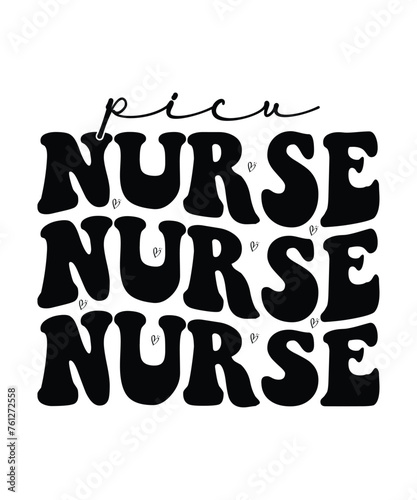 Picu nurse t shirt design print template photo