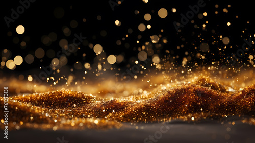 Abstract image of golden powder splash © ma