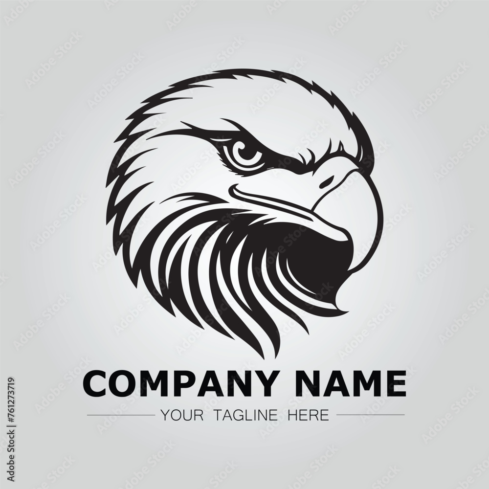 Eagle symbol logo company vector image. illustration of silhouette head eagle