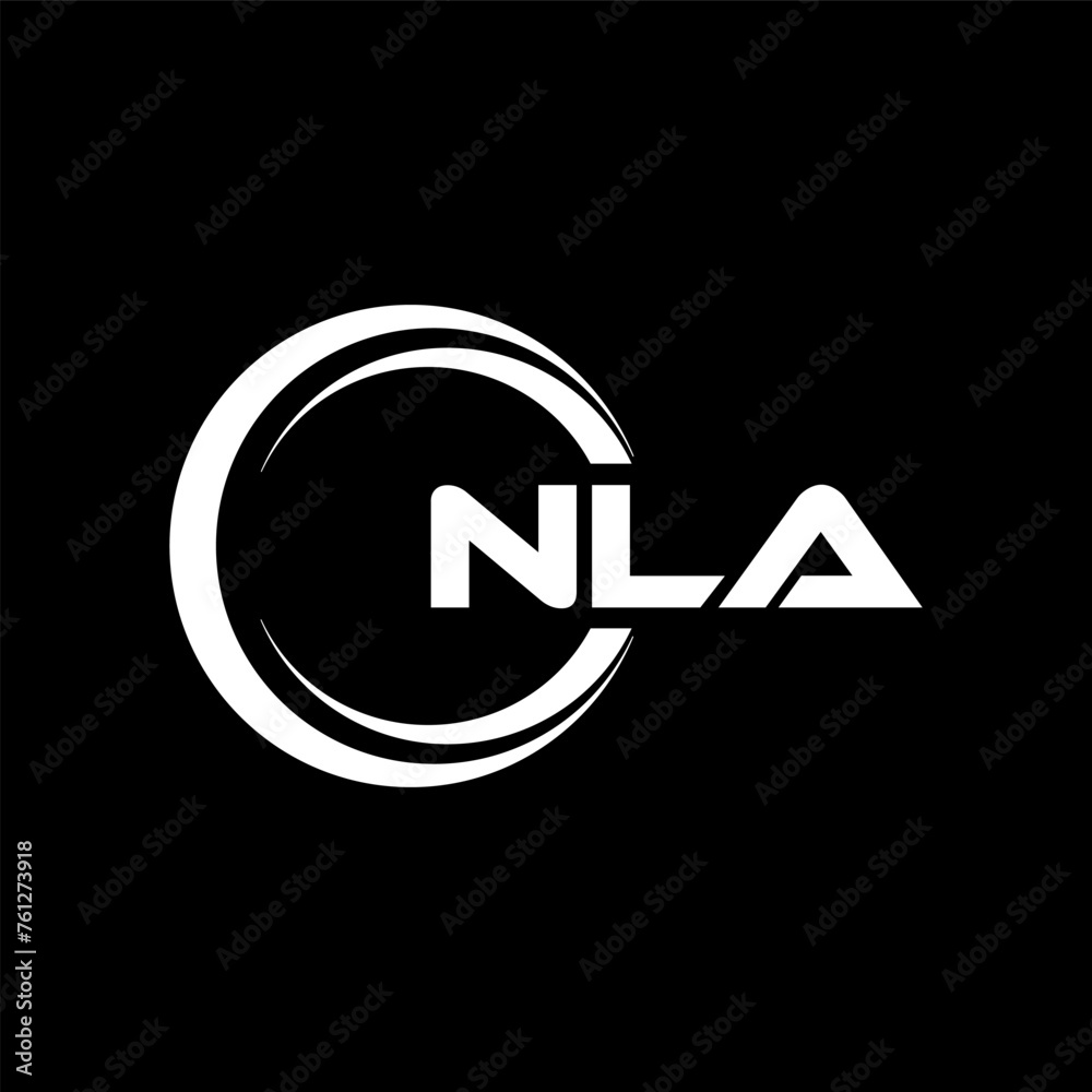 NLA letter logo design with black background in illustrator, cube logo, vector logo, modern alphabet font overlap style. calligraphy designs for logo, Poster, Invitation, etc. NLA letter logo design with black background in illustrator, cube logo, vector logo, modern alphabet font overlap style. calligraphy designs for logo, Poster, Invitation, etc.