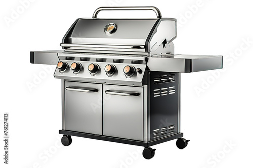 A stainless steel grill isolated on a Transparent background. Generative AI