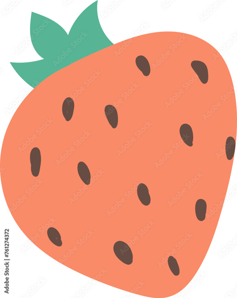 Beautiful strawberry doodle icon. Fruit, healthy food. Cartoon vector berry illustration. Summer background. Tropical leaf. Beautiful strawberry doodle icon. Fruit, healthy food. Cartoon vector berry illustration. Summer background. Tropical leaf.