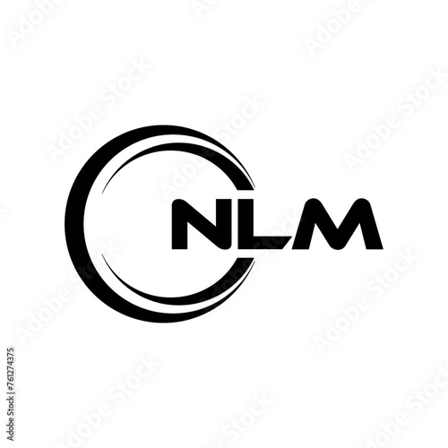 NLM letter logo design with white background in illustrator, cube logo, vector logo, modern alphabet font overlap style. calligraphy designs for logo, Poster, Invitation, etc. photo