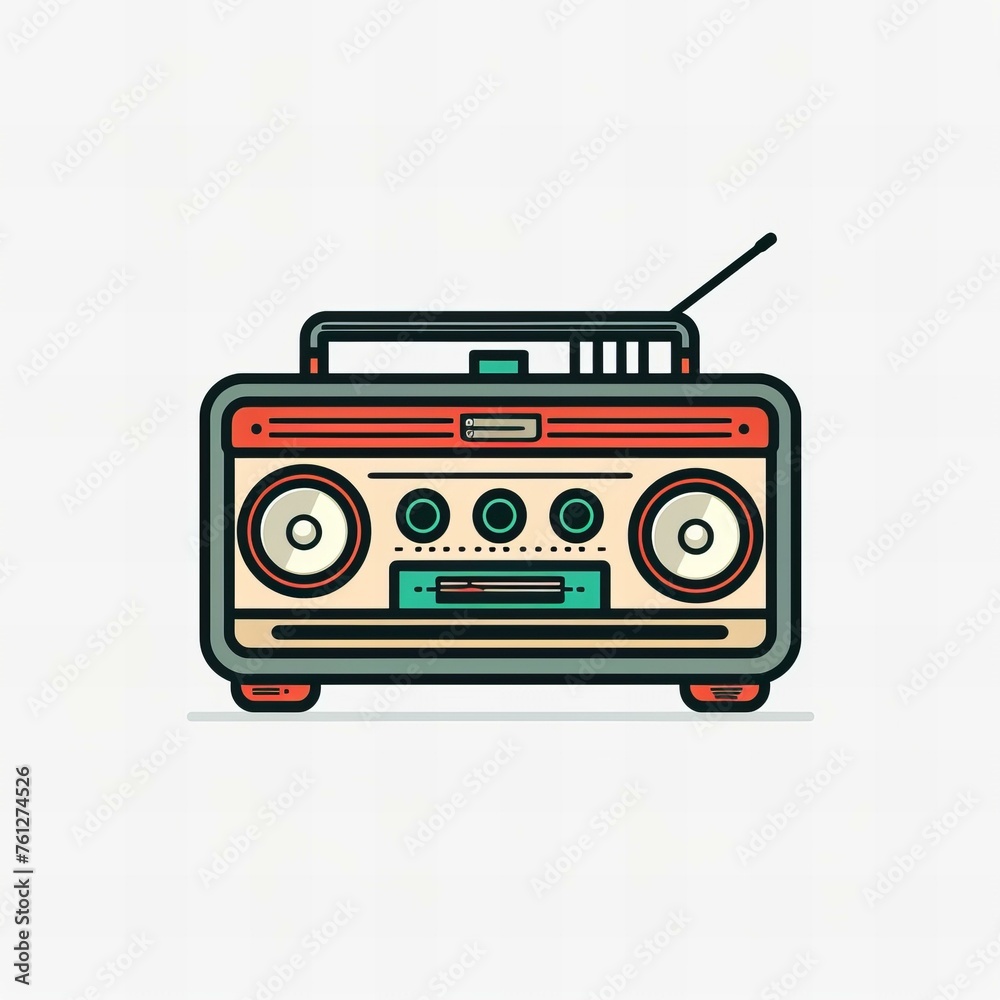 Flat vector logo of a radio Flat vector logo of a radio