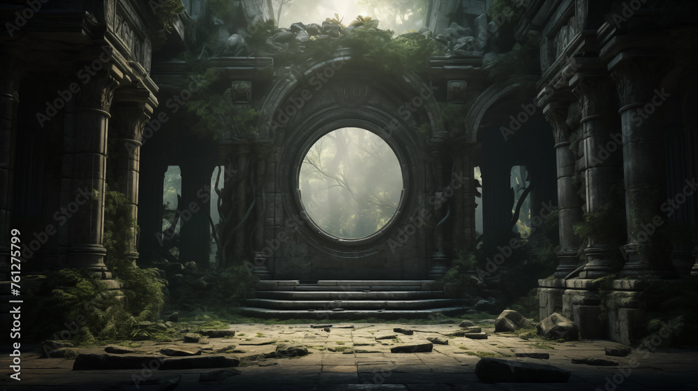 Fototapeta premium Ruins of old abandoned stone temple