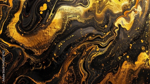 Gold Fluid Art Paint Textured Background. Wallpaper, Golden, Abstract, Texture, Wave, Liquid, Marble, Oilpaint, Paint, Painting, Pattern 