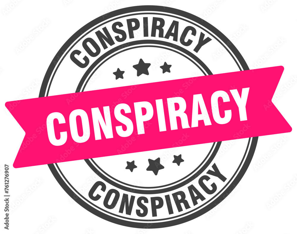 conspiracy stamp. conspiracy label on transparent background. round sign