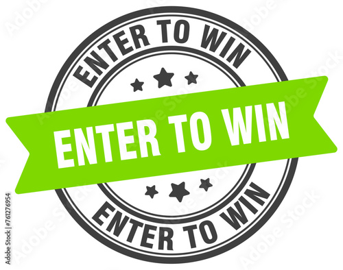 enter to win stamp. enter to win label on transparent background. round sign