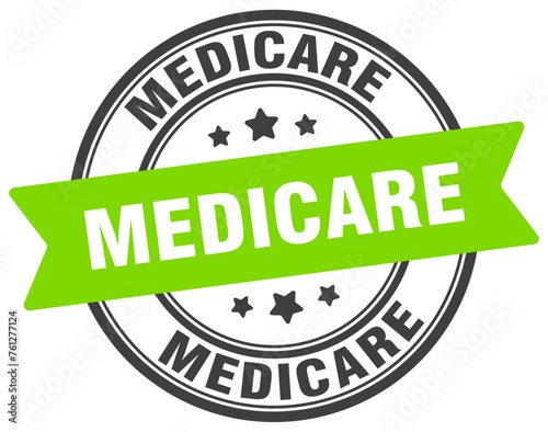 medicare stamp. medicare label on transparent background. round sign