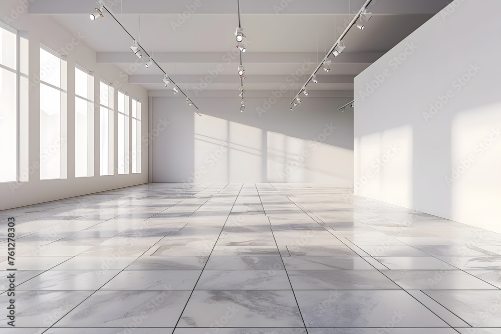 Fototapeta premium Empty exhibition space. Backdrop for exhibitions and events mock up