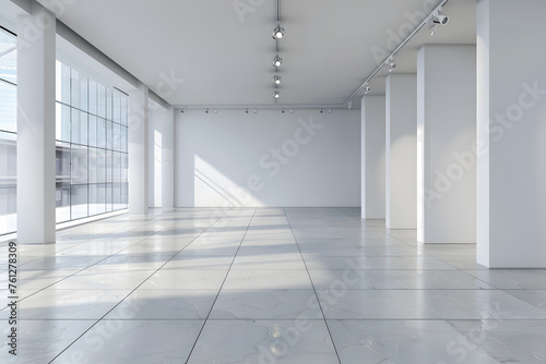 Empty exhibition space. Backdrop for exhibitions and events mock up