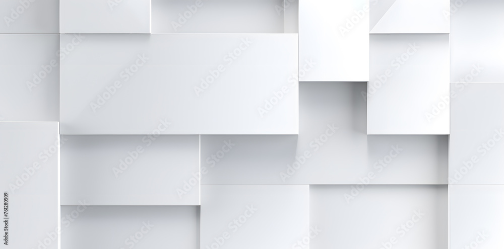 Abstract white background with geometric shapes and shadows for design template or presentation