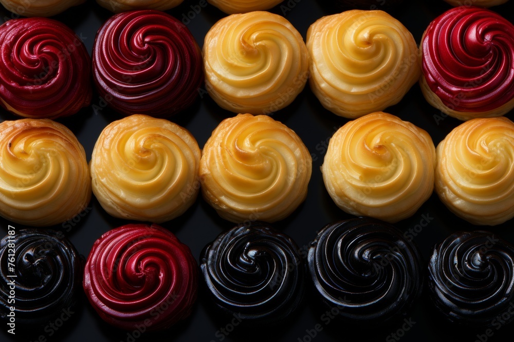 freshly baked pastries displayed against a vibrant background, evoking a sense of warmth and comfort freshly baked pastries displayed against a vibrant background, evoking a sense of warmth and comfort