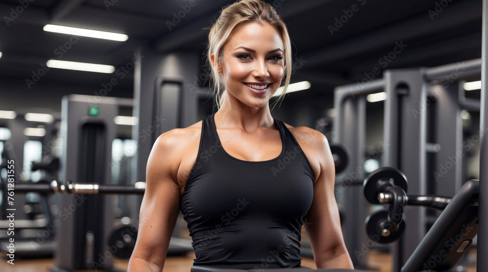 beautiful Female fitness training in the gym