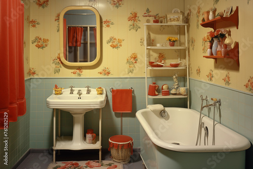 Old retro bathroom interior