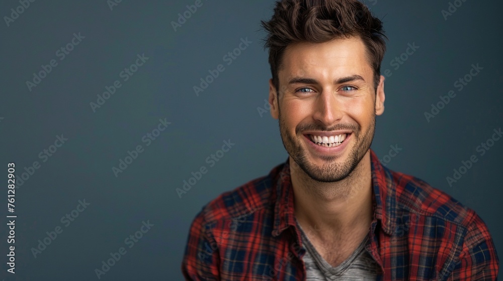 Obraz premium Attractive LGBTQ Male: Confident and Cheerful Studio Portrait