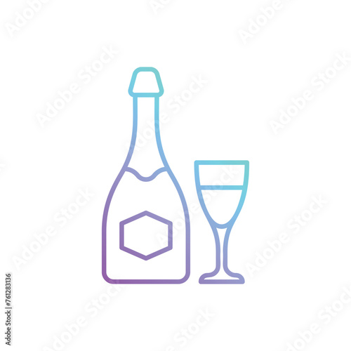 Gradient Outline Champagne vector icon