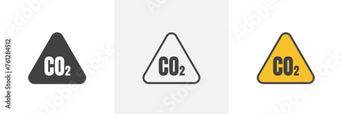 Carbon Dioxide Environmental Warning. CO2 Hazard Sign. Air Quality Safety Alert