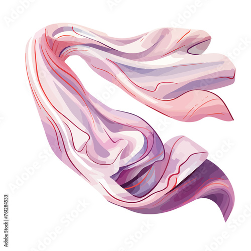 A sleek silk scarf illustration with delicate print