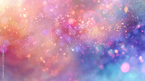 Abstract pastel background with sparkles. Blurred bokeh gradient soft background with glow light for design.