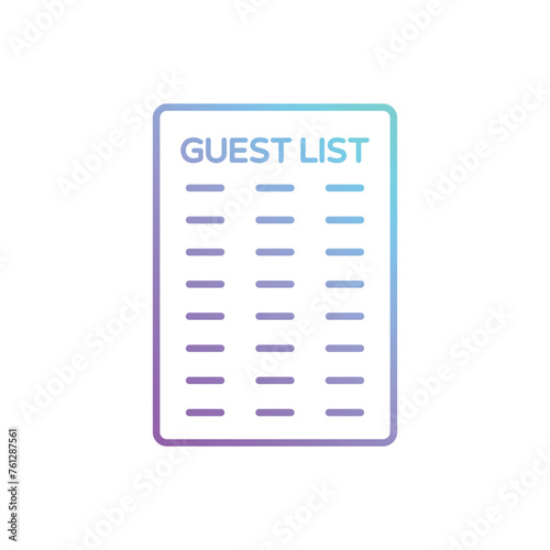 Gradient Outline Guest List vector icon