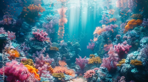 Underwater coral reef background. © hugo